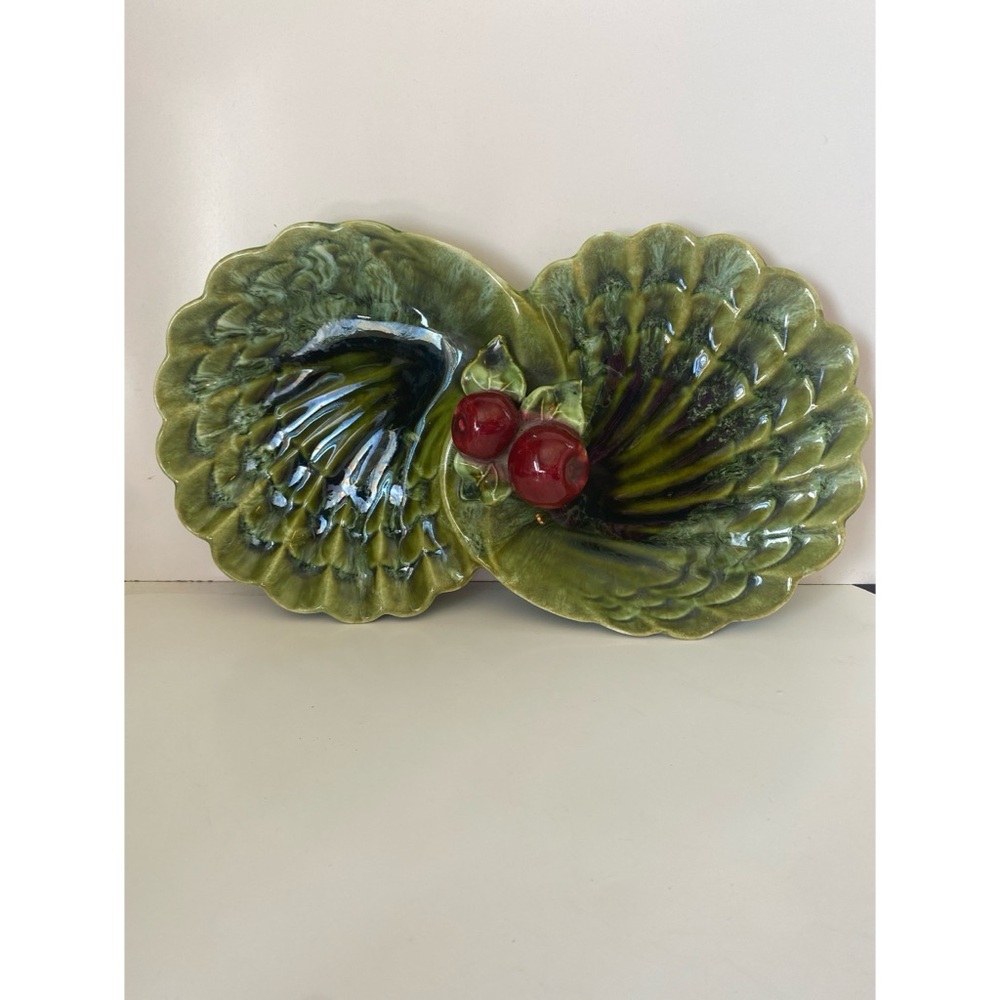 Vintage MCM Apple Motif Split Double Sided Serving Dish